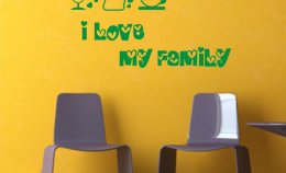 Стикеры на стены " I love my family"